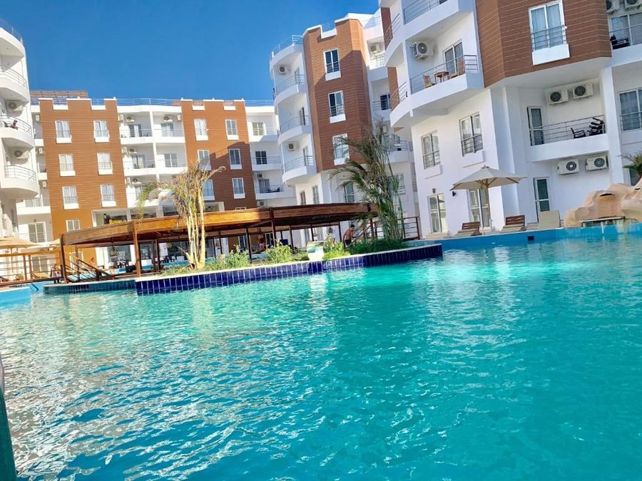 Bazén a bytové domy v Aqua Palms Resort, Al Ahyaa, Hurghada